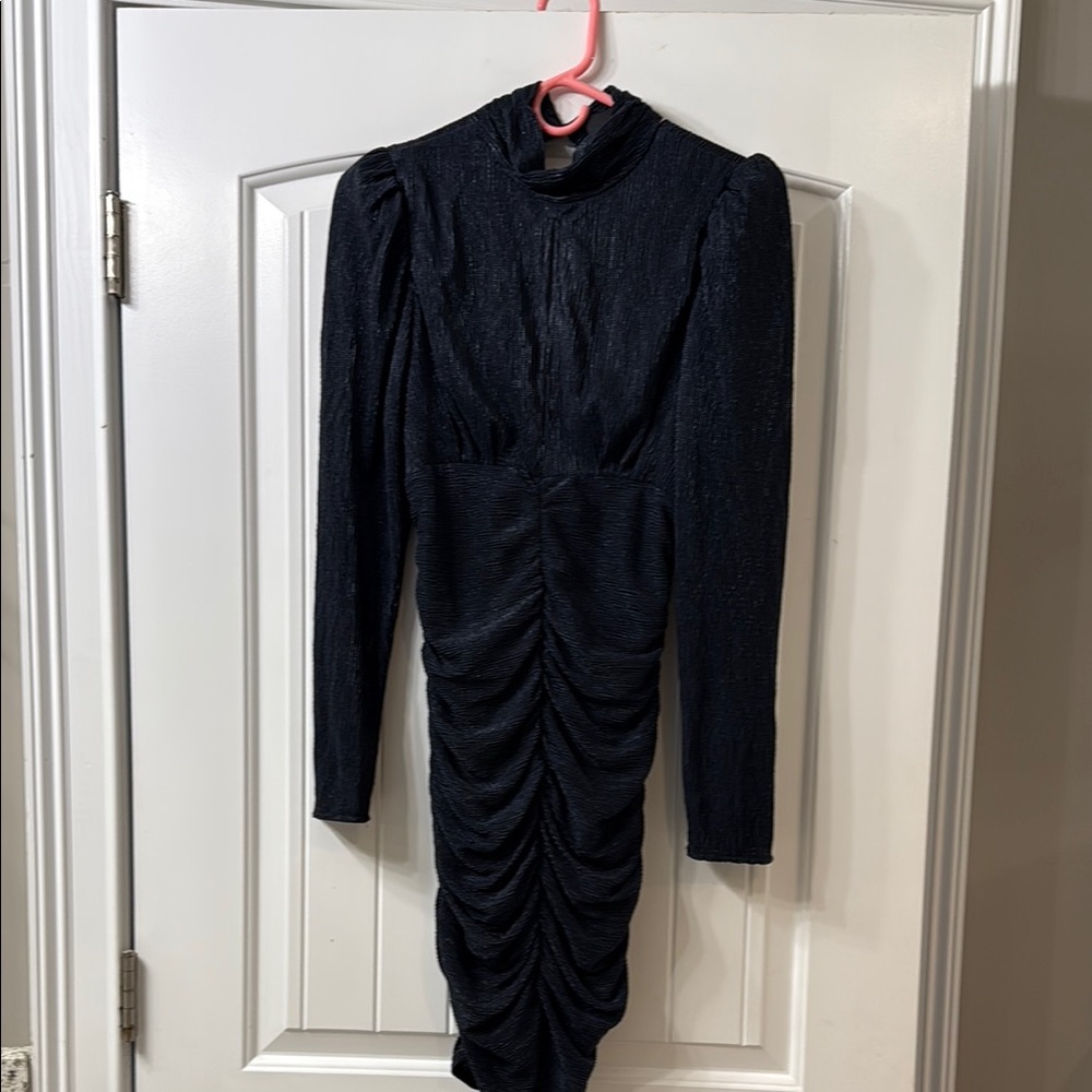 Elegant Navy Ruched Dress